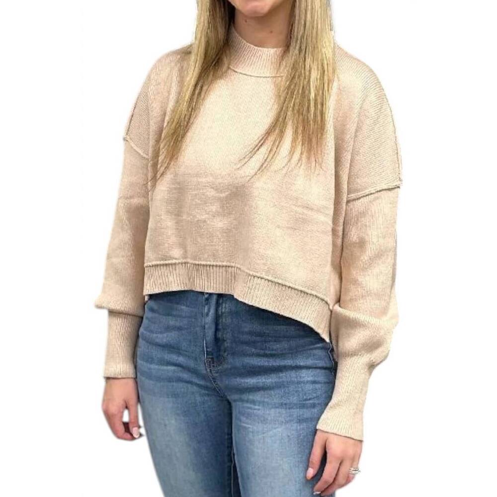 NEW LILY CLOTHING cropped sweater in apricot